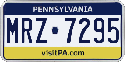 PA license plate MRZ7295
