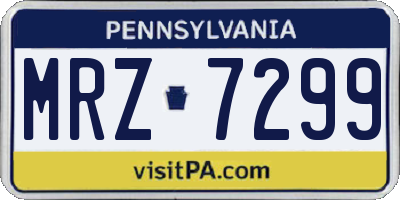 PA license plate MRZ7299