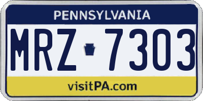 PA license plate MRZ7303