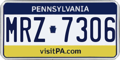 PA license plate MRZ7306