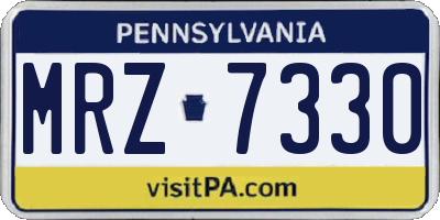 PA license plate MRZ7330
