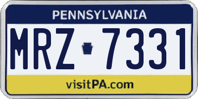 PA license plate MRZ7331
