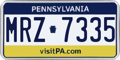 PA license plate MRZ7335
