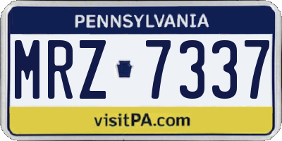 PA license plate MRZ7337