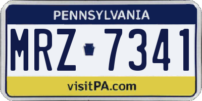 PA license plate MRZ7341