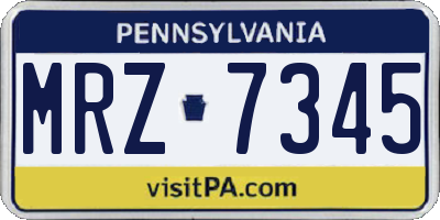 PA license plate MRZ7345