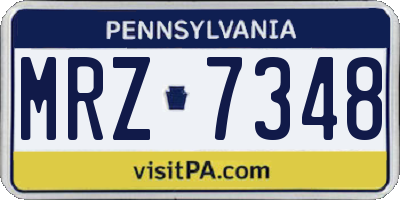 PA license plate MRZ7348