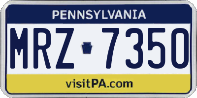 PA license plate MRZ7350