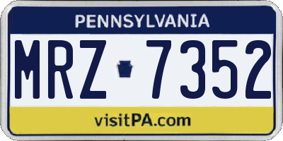 PA license plate MRZ7352