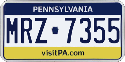 PA license plate MRZ7355