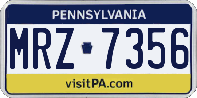 PA license plate MRZ7356
