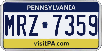 PA license plate MRZ7359