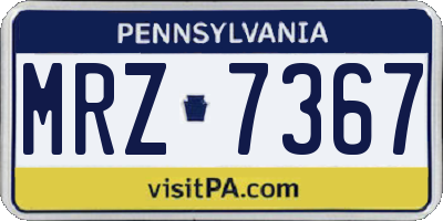 PA license plate MRZ7367