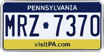 PA license plate MRZ7370