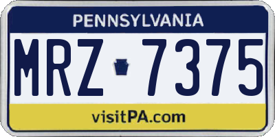 PA license plate MRZ7375