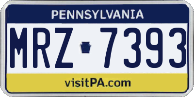 PA license plate MRZ7393