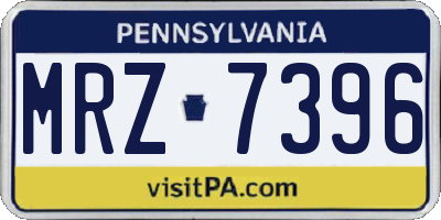PA license plate MRZ7396