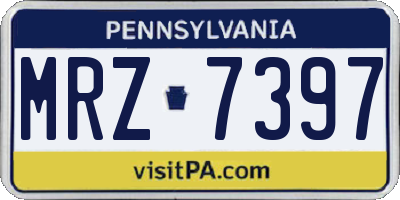 PA license plate MRZ7397
