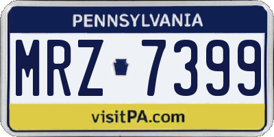 PA license plate MRZ7399