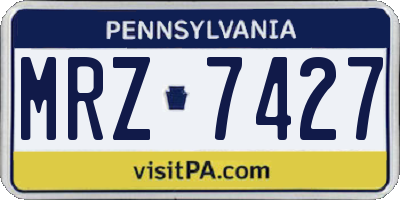 PA license plate MRZ7427