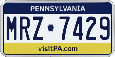 PA license plate MRZ7429