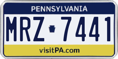 PA license plate MRZ7441