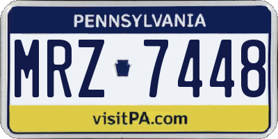 PA license plate MRZ7448