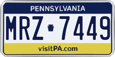 PA license plate MRZ7449