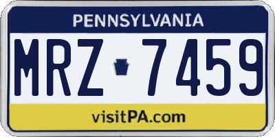 PA license plate MRZ7459