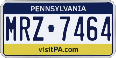 PA license plate MRZ7464