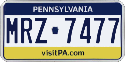 PA license plate MRZ7477