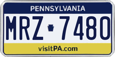 PA license plate MRZ7480