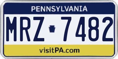 PA license plate MRZ7482