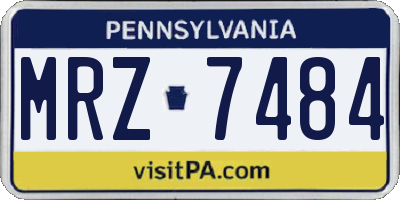 PA license plate MRZ7484