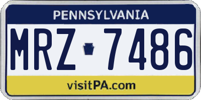 PA license plate MRZ7486