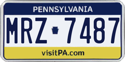 PA license plate MRZ7487