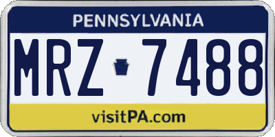 PA license plate MRZ7488