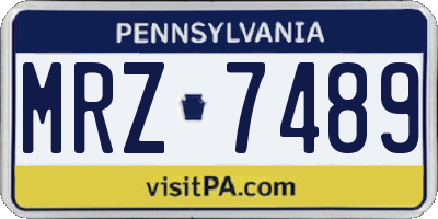 PA license plate MRZ7489