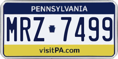 PA license plate MRZ7499
