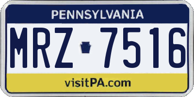 PA license plate MRZ7516