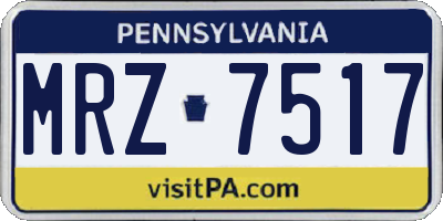PA license plate MRZ7517