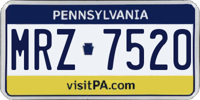 PA license plate MRZ7520