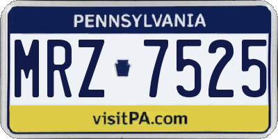 PA license plate MRZ7525