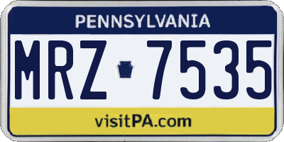PA license plate MRZ7535
