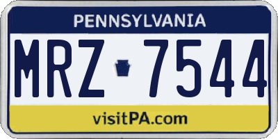 PA license plate MRZ7544
