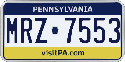 PA license plate MRZ7553