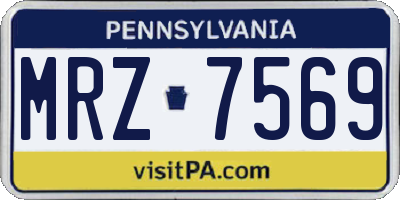 PA license plate MRZ7569