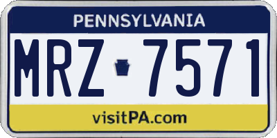 PA license plate MRZ7571