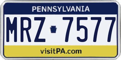 PA license plate MRZ7577