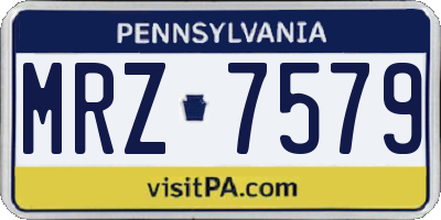 PA license plate MRZ7579